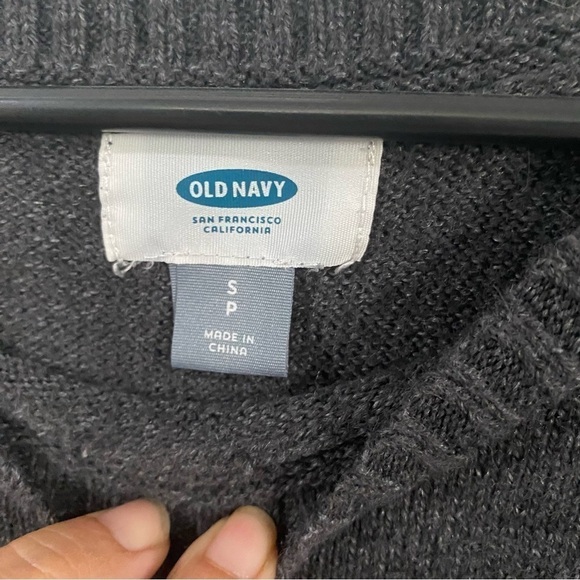 Old Navy Women's Small Long Dark Gray Sweater Cotton Blend Round Neck Oversized - Picture 2 of 15